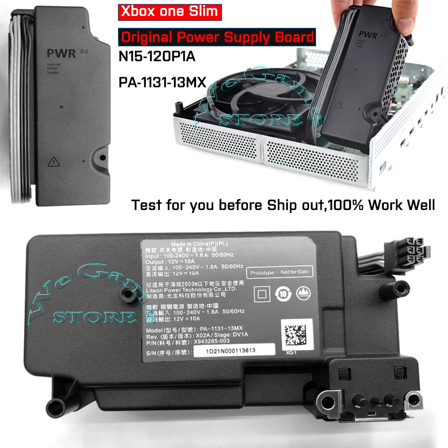 110 V-220 V Запасной источник питания для Xbox One S/Slim консоль внутренняя плата питания адаптер переменного тока PA-1131-13M