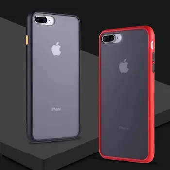 

Fashion Korean INS Contrast Phone Cases For Apple iPhone 7 8 Plus Matte Cover translucent Shell Shockproof Baby Touch Feels