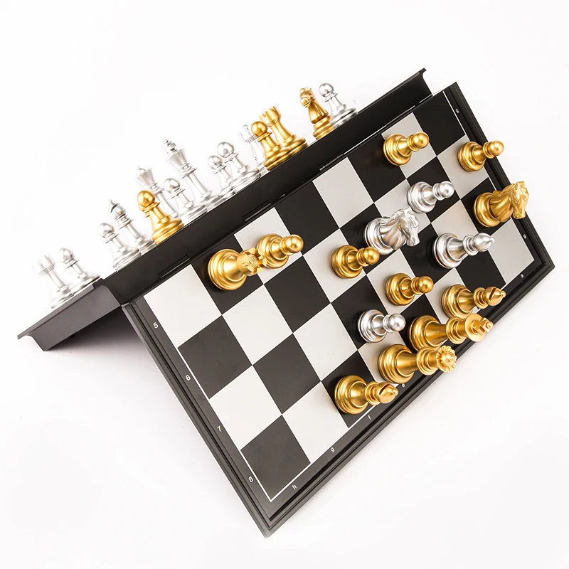 Magnetic Chess Set Board Game Chess Pieces and Board Chess Pieces Table Games Magnetic Board Games Large Chess Set For Match Travel Go Game Set Portable Plastic Chess With Chessboard 32 Pieces