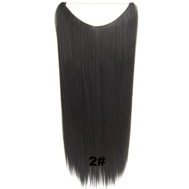 24inch 50grams 100grams Synthetic Hair Extension Gradual Color Brown Gray Blonde String Halo Hairpieces Extensions 100g-2