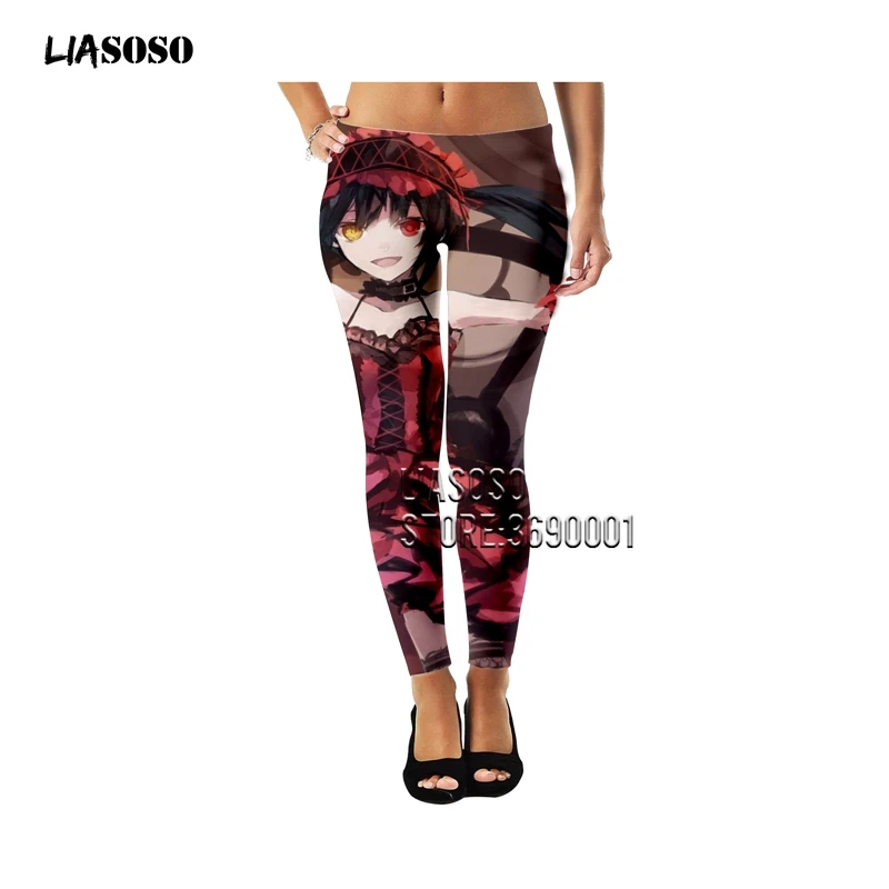 8 LIASOSO, 3D принт, аниме, дата, живой токисаки, Куруми, кошмар, для девушек, дамские леггинсы с эффектом пуш-ап, женские леггинсы, штаны до щиколотки, одежда - Цвет: 8