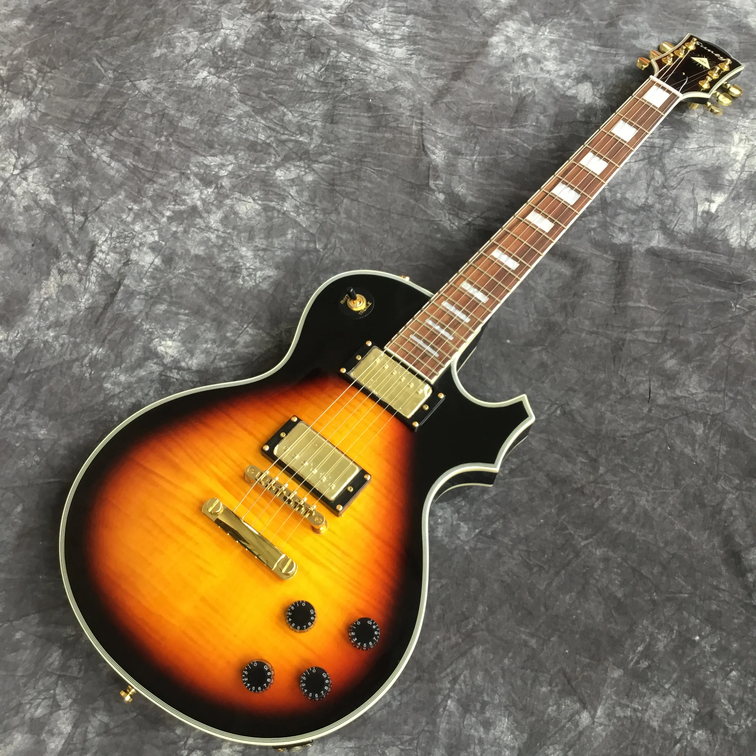 Suneye Electric Guitar Sunburst Retro Electric Guitar Custom Guitar with Gold Hardware Stock