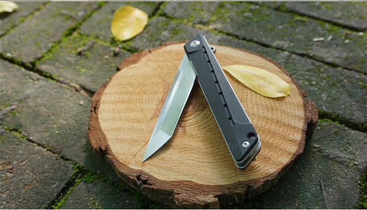 New Folding knife D2 blade G10 handle flipper camping survival pocket knives ball bearing Outdoor tactical hunting fishing fruit