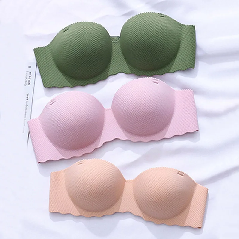 

Women Sexy Invisible Bras Push Up Bralette Seamless Strapless Small Chest Soft Cup Brassiere Lingerie Underwear Intimates #F