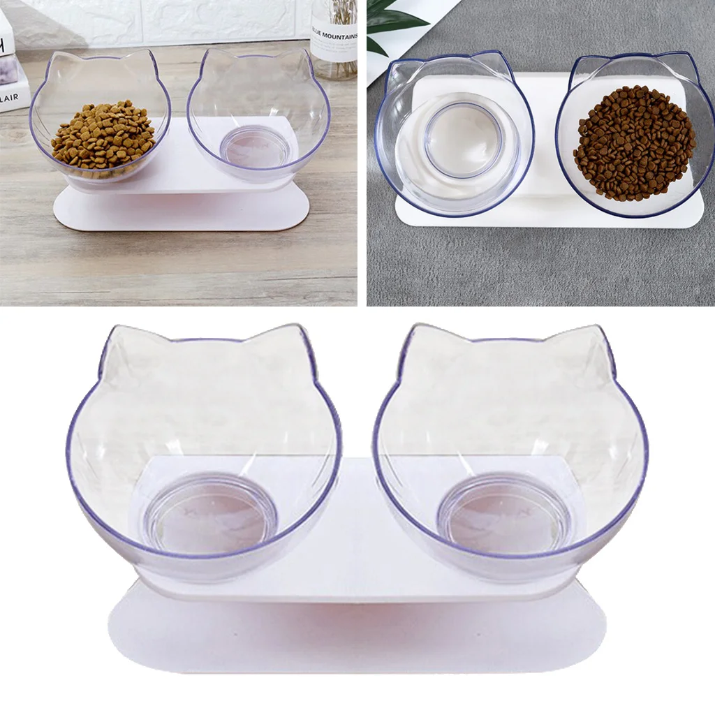 Pet Tilted Feeding Bowl Food With Neck Pain Raised Feeder Elevated Stand For Dogs And Cats | Дом и сад