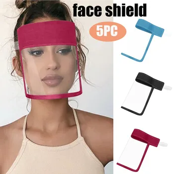 

5PC Unisex Adult Pure Color Transparent PET Fogproof Adjustable Face Mask Outdoor Windproof Dustproof Portcet Face Mouth Cover