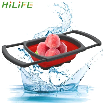 

HILIFE Foldable Colander Drain For Fruit Vegetable Washing Sink Strainers Bowls Kitchen Gadgets Kitchen Tools Folding Baskets