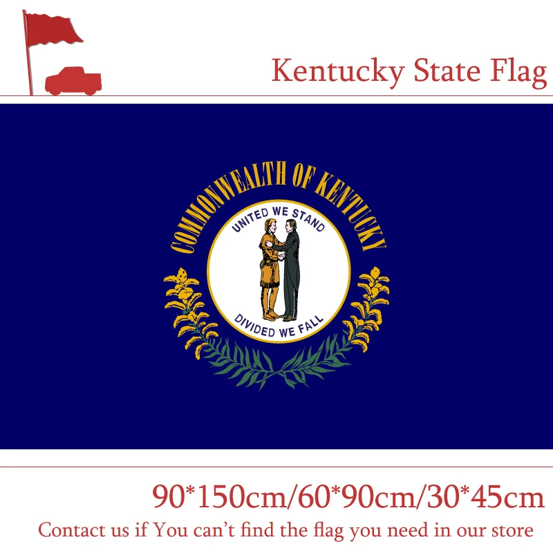 

Free shipping Kentucky State Flag 90*150cm 60*90cm 3*5ft Hanging Flag 30*45cm Car Flag Office Activity