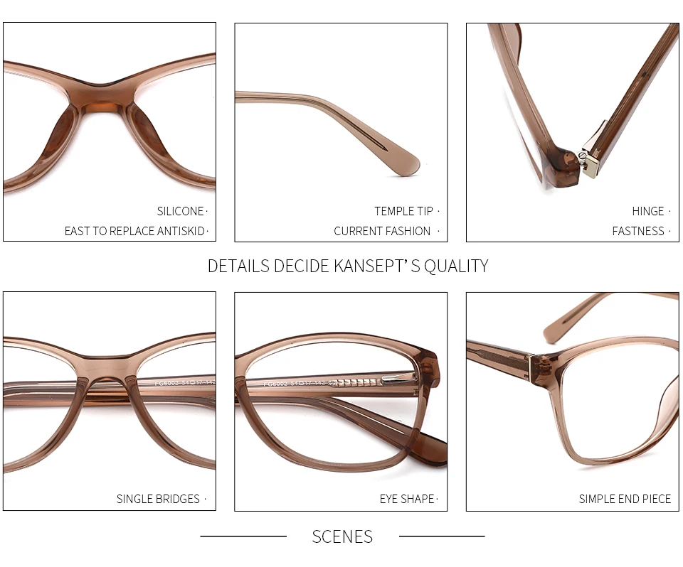 KANSEPT ацетатные женские очки, оправа, Ретро стиль, близорукость, оптическая прозрачная Оправа очков, женские очки# FG6002