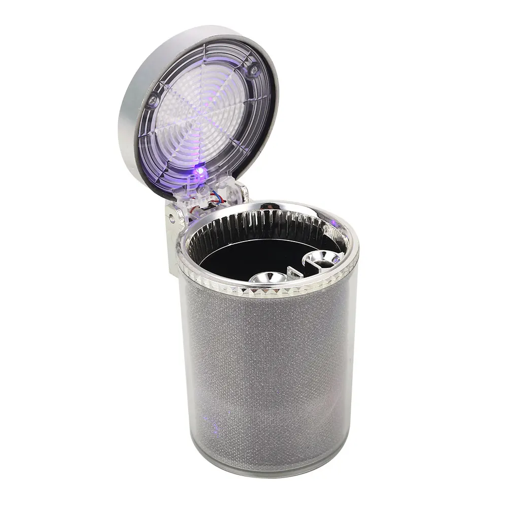 Smoke Ashtray Rainbow Light Accessories Gadget Car Office Decor Stainless Steel Glitter Automobile Home Gift Cigarette Ashtray