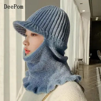 

DeePom Winter Knitted Hat Beanie Women Hat Velvet Skullies Beanies Winter Hats For Women Caps Gorras Bonnet Brand Hats
