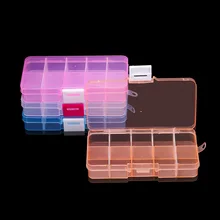 Plastic Rectangle Slot Adjustable Jewelry Necklace Transparent Storage Box Case Holder Craft Organizer Beads Jewelry Container