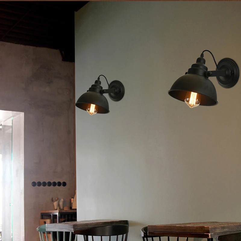 Vintage Wall Lamp E27 Industrial Wall Sconce Black Light For Indoor Lighting Adjustable Retro Loft Bedside Bedroom Light