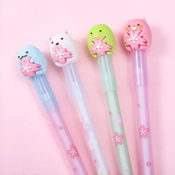 

4 pcs/lot Sumikko Gurashi Cherry Erasable Gel Pen Cute 0.5 mm blue ink Signature pen School Office writing Supplies Stationery