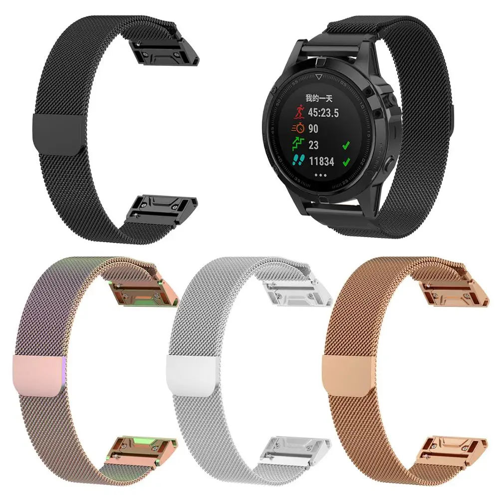 БЫСТРОРАЗЪЕМНАЯ Миланская петля для Garmin Fenix 6 6X6 S 5X 5s 5 ремешок для часов 20 мм 22 мм 26 мм браслет для Garmin Forerunner 945