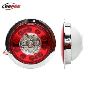 

LEEPEE Brake Lights LED Truck Trailer Turn Signal Lamp Round Tail Light Car Reversing Lamps Warning Fog Blinker 19 Lights 2PCS