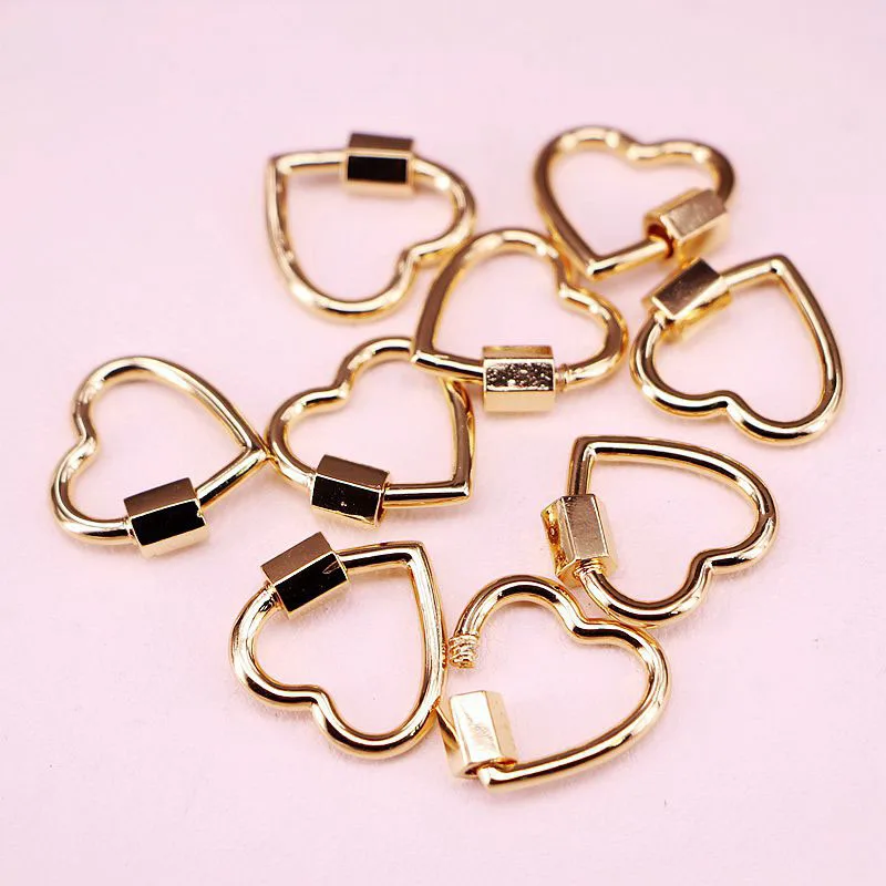 

2PCS, 19*16MM, Heart Shape Clasp, Metal Clasp, Gold/Silver/Rose Gold Carabiner Clasp, Findings