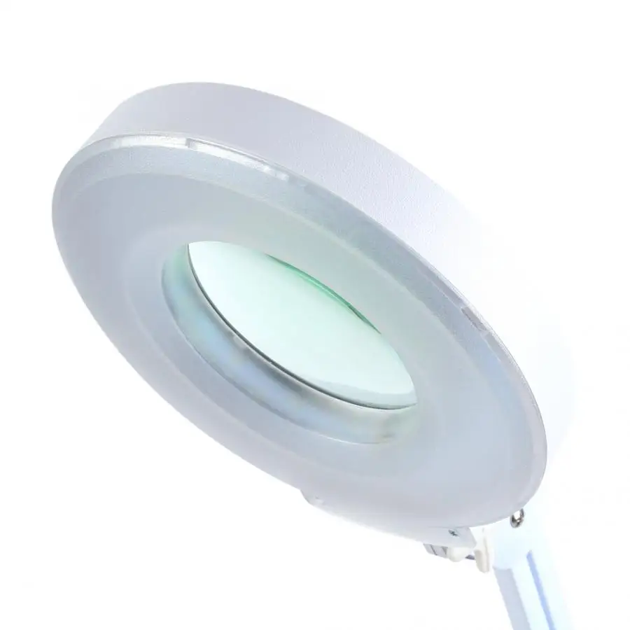 Увеличительная лампа 5 ''SMD 5 диоптрическая Лупа Настольный светильник белый 5X настольная Лупа Стекло салон 180 градусов держатель