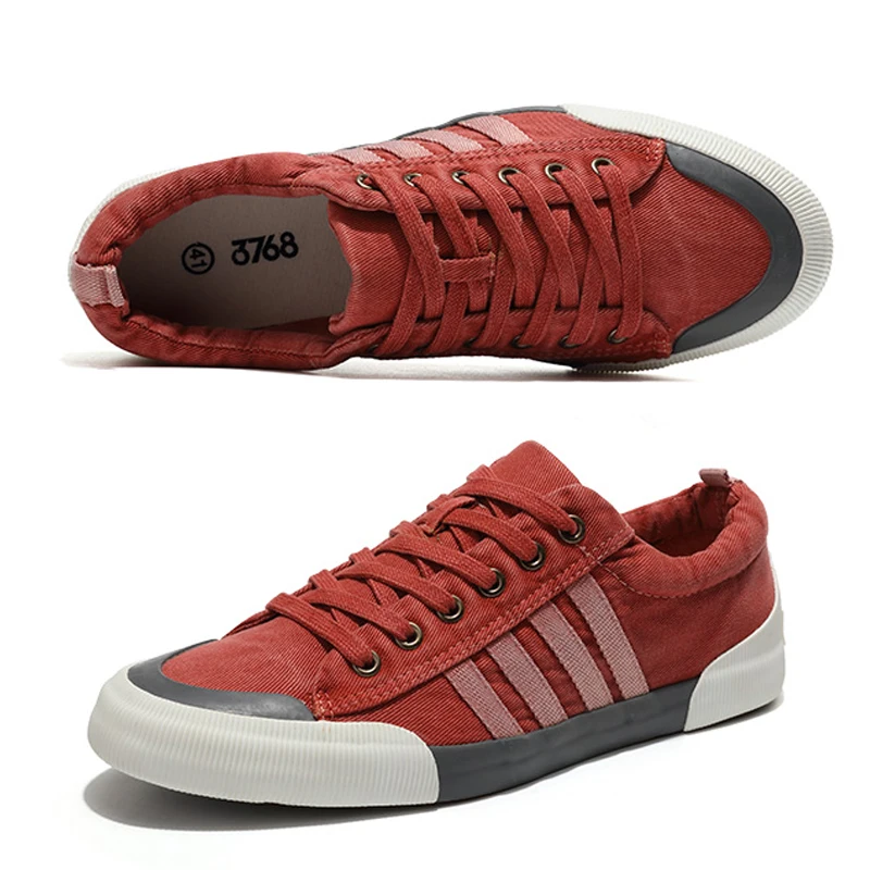 

2023 Spring Autumn Men Casual Shoes Flat Canvas Shoes Cozy Light Men Sneakers Lace-up Men Shoes Retro Male Shoes Athletic Shoes