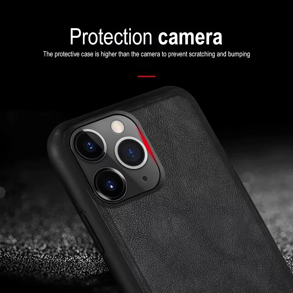 Ultra Light Handmade Leather Case For iPhone 11 Pro Max Soft edge Shockproof Back Phone Cover For iPhone 11 X XS 6 7 8 Plus Case