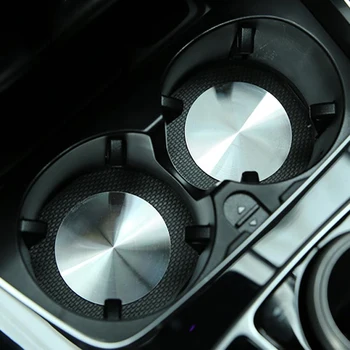 

Slot Cup pads Mat Holder 2pcs/Pair Car For Mercedes-Benz Medsas A/B/C/GLC Silver