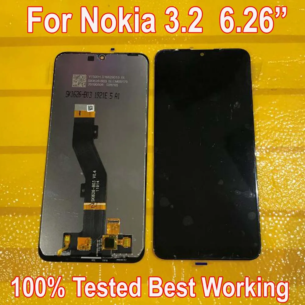 Протестированный лучший датчик рабочего стекла для Nokia 3,2 TA-1154 TA-1156 TA-1159 ЖК-дисплей с сенсорной панелью дигитайзер сборка