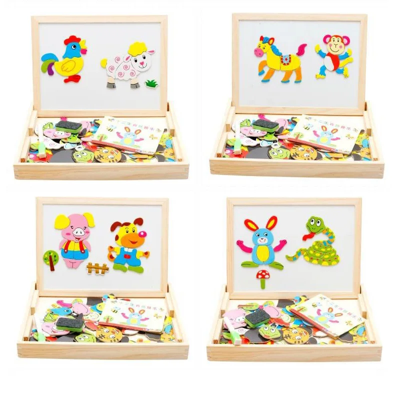 

Magnetic 12 Chinese Zodiac Joypin Children'S Educational Early Childhood Toy Tablet Drawing Board Wood Building Blocks Douyin To