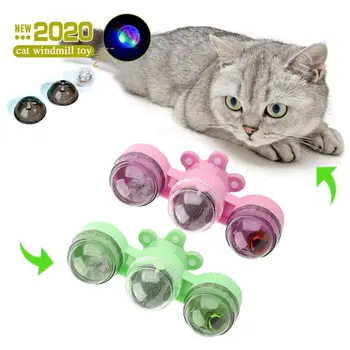 

Pet Toys Cat Windmill Cat Toy Turntable Cat Teasing Toy Interactive Pet Scratch Toy Funny Kitten Toy with Catnip and Bell