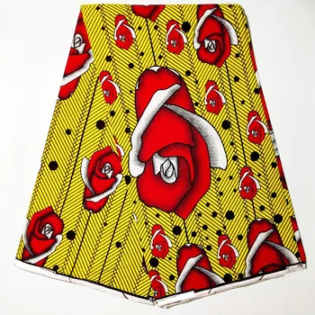 

promotion african wax prints fabric veritable soft 100% cotton 6 yards/pcs guarantee real wax for patchwork sewing women dress