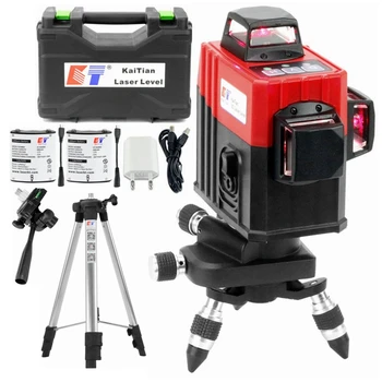 

KaiTian 12Lines 3D Laser Level Tripod Lithium Battery Self-Leveling Horizontal&Vertical Cross Lines Level Laser Can Use Receiver