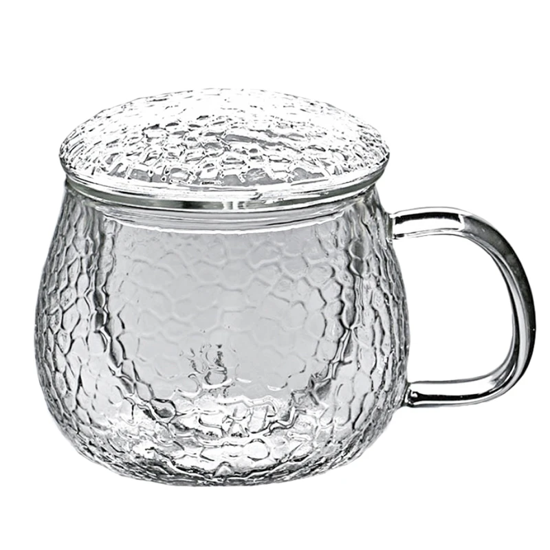 

ABUI-Hand Blown Heat Resistant Glass Tea Cup With Lid And Infuser Borosilicate Glass Tea Cup Innovative Tea Bottle With Filter