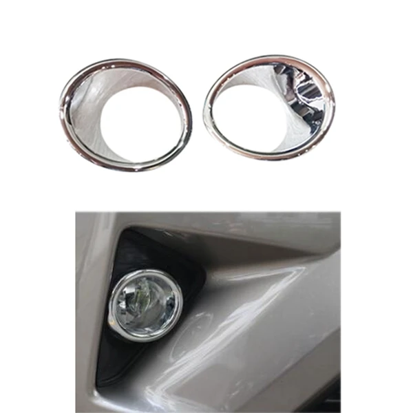 1 Pair of Front Small Fog Lights Decoration, ABS Lampshade Frame Bright Strip Patch for 19 Toyota RAV4