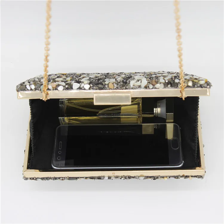 Elegant Sparkling Glitter Evening Clutch Bag Colorful Color Stone Women Messenger Shoulder Day Clutches Lady Fashion Shell Bag