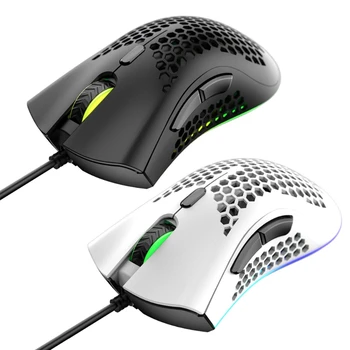 

Lightweight M7 Gaming Mouse Honeycomb Shell Ergonomic Mice with Soft Rope Cable for Computer Gamer Computer Peripheral
