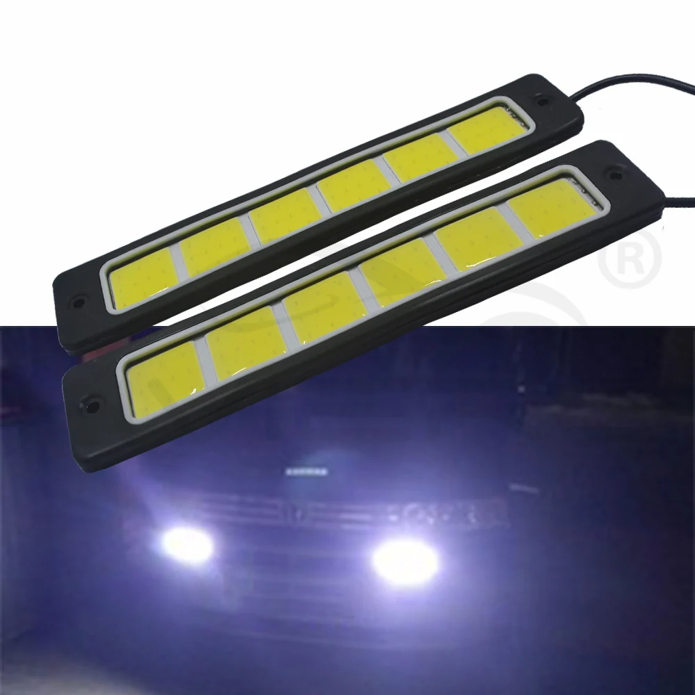 Hviero White COB DRL Silica LED DC 12V 19cm Daytime Running Light DRL Auto External Flexible Lights Waterproof Fog Lamp Car Styling