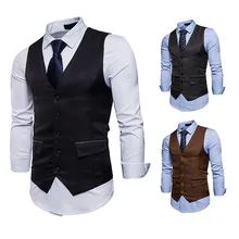 AliExpress Hot Selling Fashion Men Mixed Colors Gentleman Formal Wear Casual Flip Vest Waistcoat M33