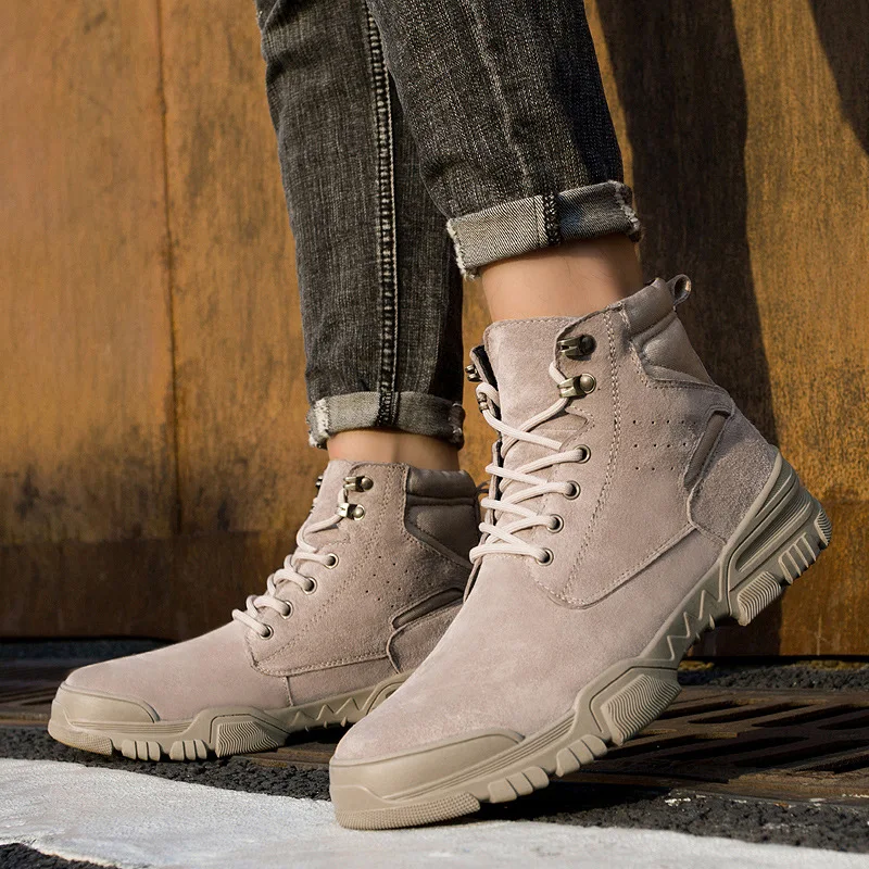 

2019 Autumn & Winter New Style Martin Boots Men's Mid-top Worker Boot England MEN'S BOOTS plus Cotton Large Size Trend Men's Boo