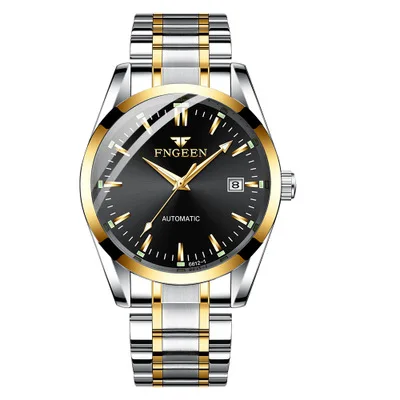 FNGEEN-Reloj de pulsera para hombre, accesorio masculino de pulsera resistente al agua con mecanismo automático, complemento mecánico de marca de lujo con diseño luminoso y estilo informal, 2020 - Imagen 3