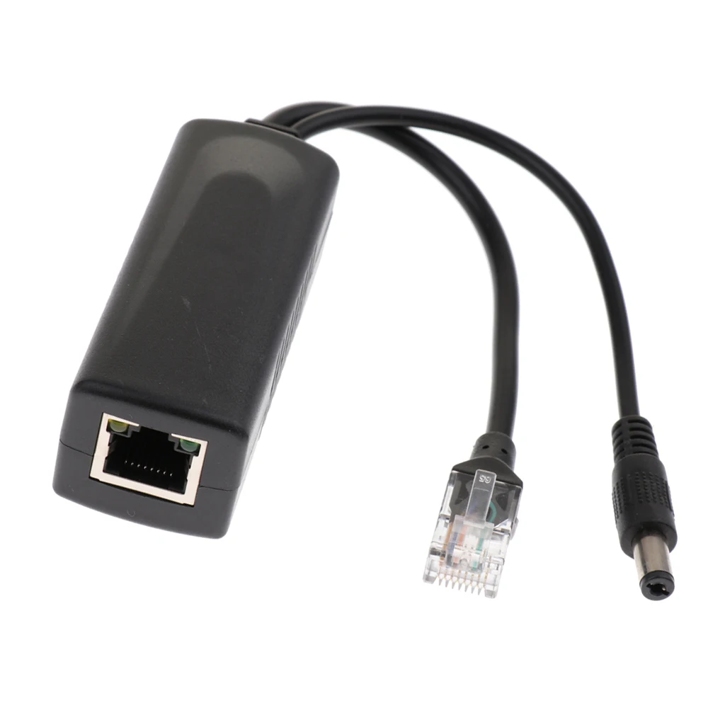 Active PoE Splitter, Power Over Ethernet 48V to 12V 2A Adapter for IEEE 802.3 af/at 24 Watt