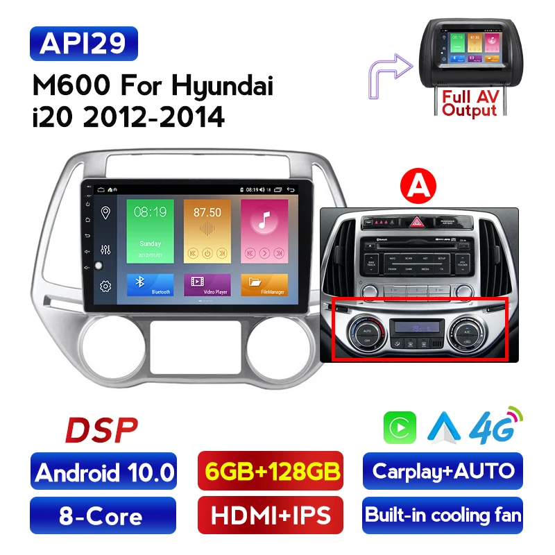 Автомобильный DVD-плеер Carplay 6 + 128G Android 10 4G Lte GPS-навигация мультимедийный плеер для