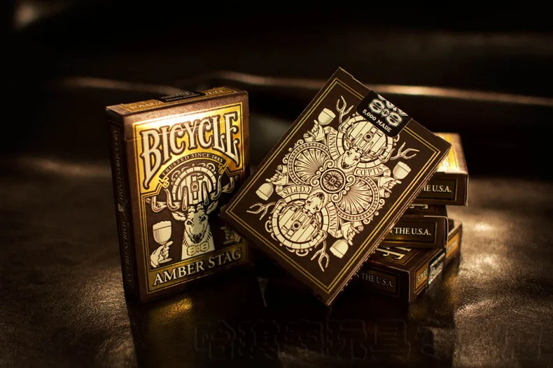 Bicycle Amber Stag Club 808 Playing Cards Regular Bicycle Deck Rider Back Card Magic Trick Magic Props