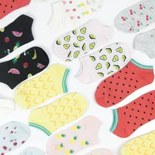 Корейские носки с свежими фруктами, лимон, авокадо, ананас, вишня, черника, апельсин, гардения, банан, Плюмерия