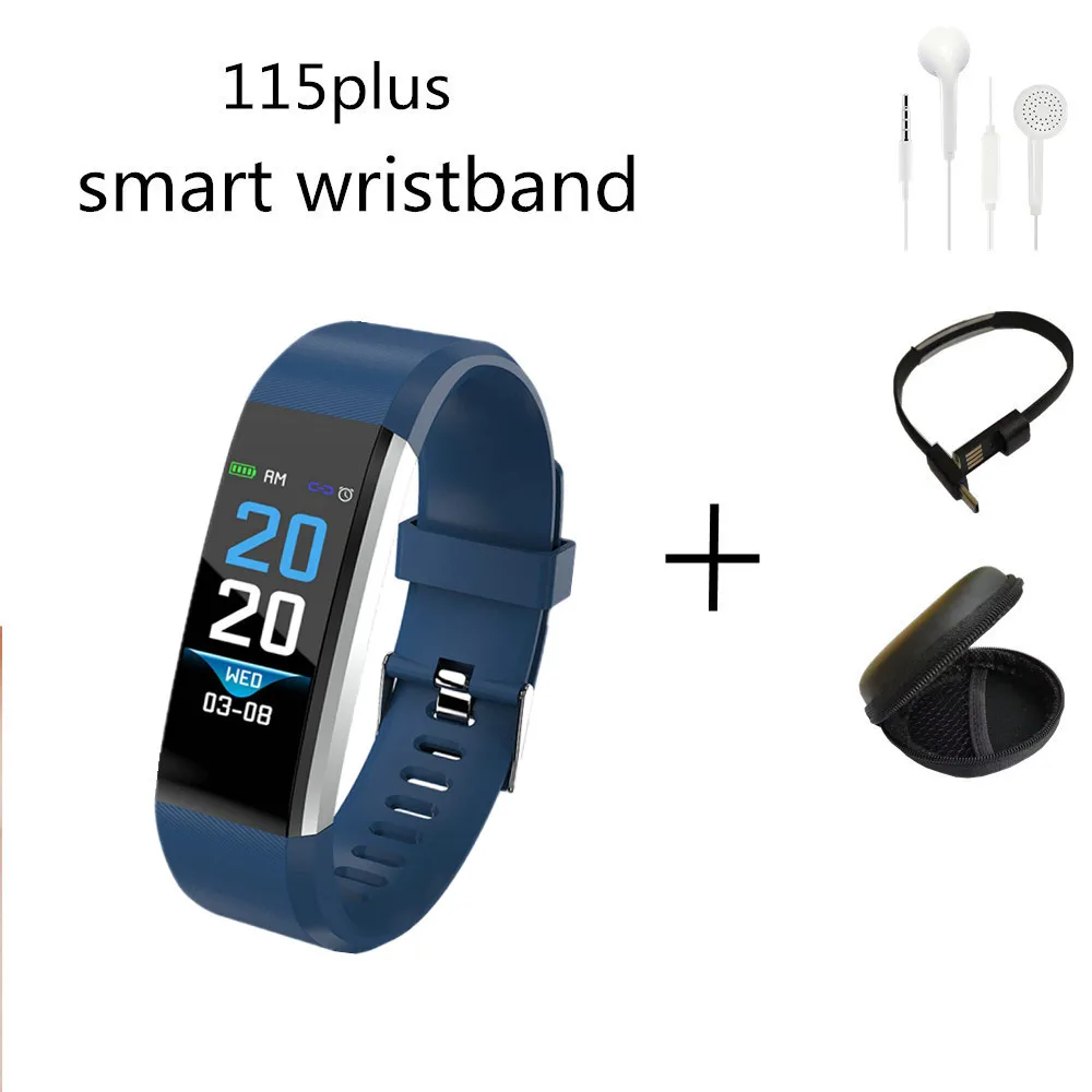 115plusFourgifts Смарт-часы с Bluetooth, мужской браслет, измеритель пульса, кровяного давления, фитнес-трекер для Ios, Android, для xiaomi redmi iphone - Цвет: 115plusFourgifts