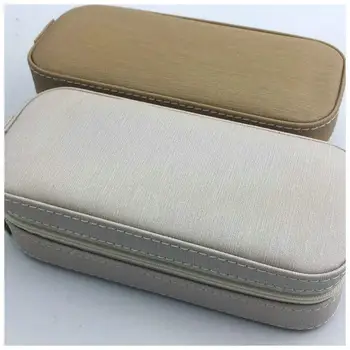 

DishyKooker Small Travel Jewelry Organizer Box - Portable Jewellery Cases Leather Gift to Storage Rings Earrings Necklace