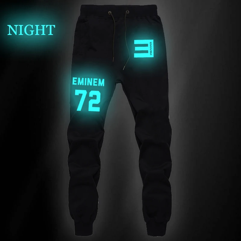 Pants 4 Eminem/брюки полной длины с принтом; осенние спортивные штаны в стиле Харадзюку; мужские хлопковые свободные брюки для мальчиков; брюки для фитнеса и тренировок - Цвет: Pants 4
