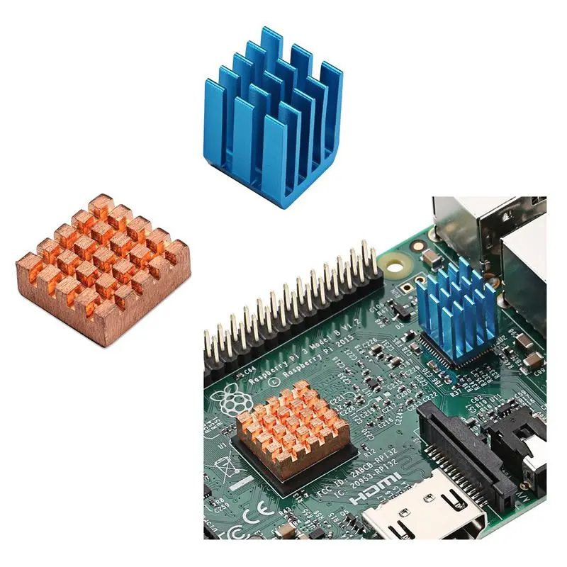 8 шт. охлаждения медный радиатор для Raspberry Pi охлаждения радиаторы кулер