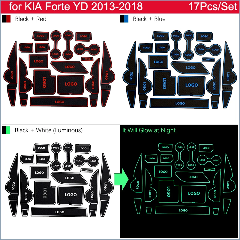 Противоскользящая резиновая подушка для дверных чашек для KIA Forte YD 2013~ K3 Cerato Groove коврик интерьерные автомобильные аксессуары
