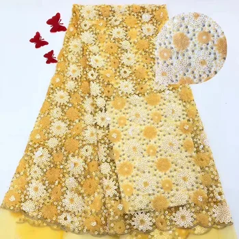 

POPULAR Sequin Embroidery Organza Lace Fabric High Quality African French Lace Fabric For Wedding JIAJIADE211