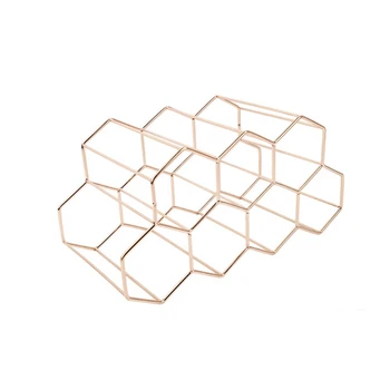 

Modern Metal Honeycomb Wine Rack Wine Bottle Storage Beehive Tabletop Wine Rack