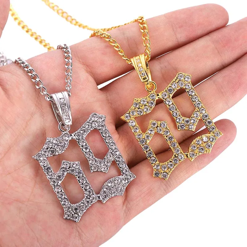 Мужские хип-хоп Bling 69 Rapper кулон ожерелье s Pave Установка AAA стразы мода ювелирные